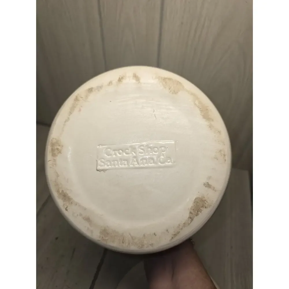 Vintage Pink Heart Flower Croc Canister USA Made 8